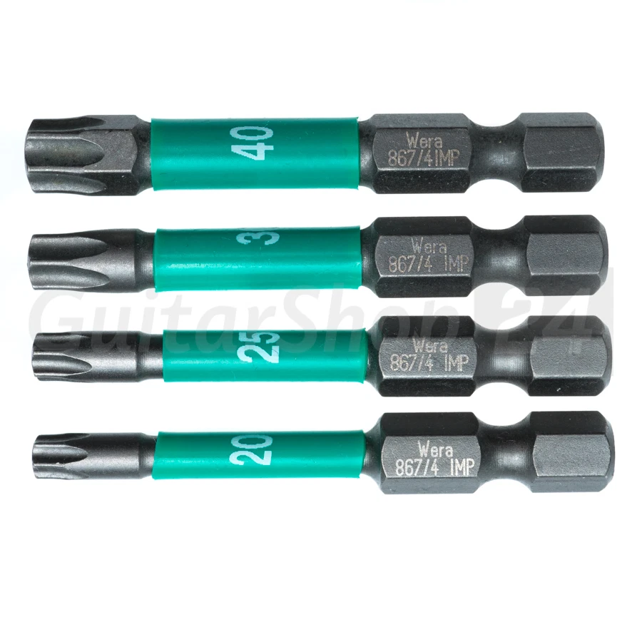 WERA Torx Impaktor Bit 50mm 1/4" wahlweise TX T20 T25 T30 T40 - Diamantbesch. - Bild 1 von 1