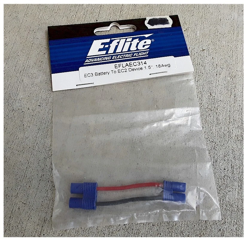 E-Flite 1.5" EC3 Battery to EC2 Device Lead 18 AWG EFLAEC314 - Image 1 of 1