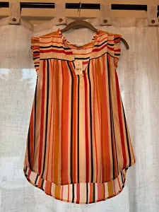 NWT Ann Taylor women's tank, striped, flutter short sleeve, size medium - Picture 1 of 3