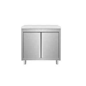 Arbeitsschrank Edelstahl Gastroschrank m. Türen 80x70x 85cm ohne Aufkantung NEU - Bild 1 von 2