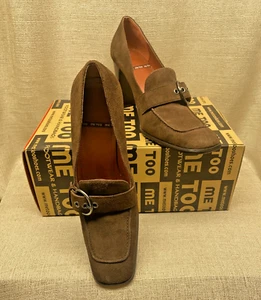 ME TOO Women’s Leather Shoes 3.5” Heels Size 8.5 Chocolate Color Suede Pumps - Picture 1 of 17