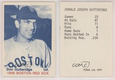 1975 TCMA 1946 Boston Red Sox Black Back Don Gutteridge