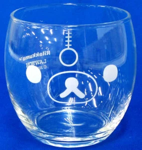 Rilakkuma clear glass 8cm Cup kawaii Tableware Japan Lawson Spring 2016 Limited - Picture 1 of 10