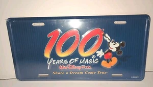 Walt Disney World 100 Years Of Magic Mickey Metal License Plate New Sealed - Picture 1 of 2