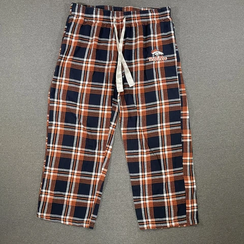 Denver Broncos NFL Team Apparel Plaid Pajama Pants Orange Women's (Size: Large) Cover