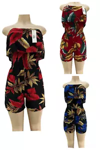 Women's Summer Short Romper, Flutter Top Jumpsuit - Picture 1 of 14