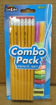 CRA-Z-ART 12000 COMBO PACK PENCIL SET W/PENCILS ERASERS GRIPS SHARPENER 25 PIECE - Image 1 of 2