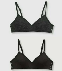 Hanes Girls Wide Back Banded Pullover Bra Adjustable Straps 2 Pack Stars Sz S - Picture 1 of 3