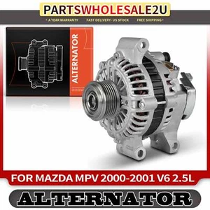 Alternator for Mazda MPV 2000-2001 V6 2.5L100Amp / 12V CW 6-Groove Clutch Pulley - Picture 1 of 9