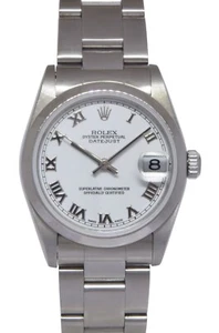 Rolex Datejust Steel White Roman Dial Oyster Bracelet Ladies 31mm Watch F 78240 - Picture 1 of 10