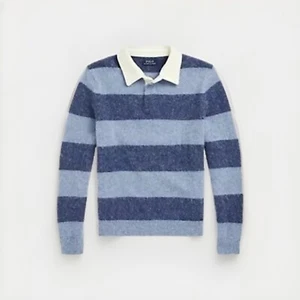 Polo Ralph Lauren 100 % Wolle Strick Langarm Rugby Polo Herren Größe Small Neu mit Etikett - Bild 1 von 6