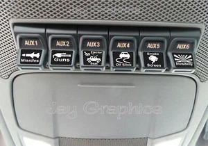 Divertidas calcomanías adhesivas de interruptor Upfitter AUX | Se adapta a: Ford F150 F250 F350 F-150 - Imagen 1 de 1