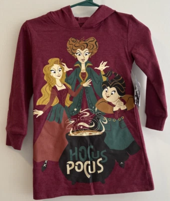 Hocus Pocus Halloween Cosplay Hoodie Girls Size XS 4-5  Dress Long Sleeves New - Image 1 of 4