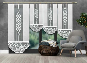 NOVEDAD Cortinas exclusivas cortina prefabricada muchos tamaños Jacquard SET con patrón - Imagen 1 de 9