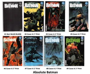 Absolute Batman #1 Noir BLACK BLANK 2 3 5 6 7 8 9 Cover A 1st Print SET 2025 - Picture 1 of 10