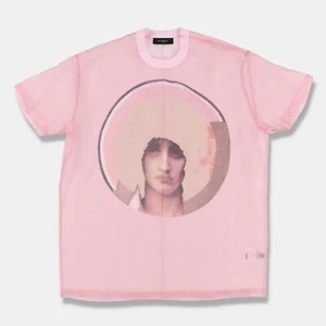 Givenchy Pink Silk Organza Halo Madonna Oversized T-Shirt | Size XXS Columbian - Bild 1 von 7