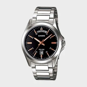 Casio Herren Analog Silber Metallband Uhr MTP-1370D-1A2 - Klassisches Schwarz... - Bild 1 von 1