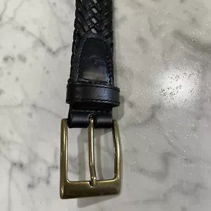 Dockers dunkelbrauner geflochtener Ledergürtel 42 / 105 goldfarbene Schnalle - Bild 1 von 3
