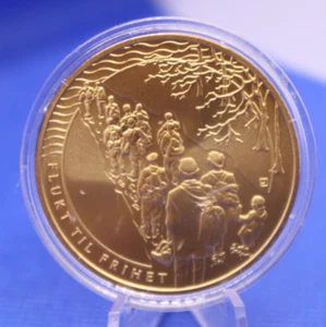 Flight To Freedom All For Norway 1940-45 WW2 Gold Plated Medal Coin - Picture 1 of 2