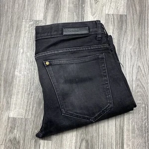H&M Slim Low Waist Skinny Leg Black Dark Wash Denim Jeans Women's Size 30/32 - Picture 1 of 12