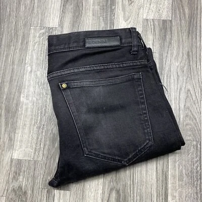 Pantalones de mezclilla para mujer H&M ajustados cintura baja pierna ajustada negros lavado oscuro talla 30/32 Foto 1 de 4
