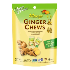 Mango Ginger Chews - Ginger Candy by NY Candy 4oz Bag - FREE SHIP - Picture 1 of 2