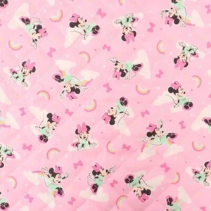 NUEVO Tela Acolchado Rosa Disney Minnie Mouse 105 x 50 cm Oficial Japón - Imagen 1 de 3