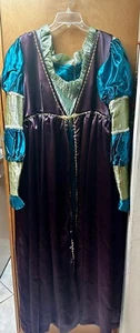 Gorgeous 2Pc Satin Renaissance Fair Medieval Princess Dress Costume Sz 20/22 - Picture 1 of 12