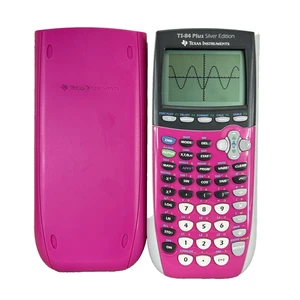 Texas Instruments TI-84 Plus Silver Edition Pink Graphing Calculator w/ Cover - Picture 1 of 6