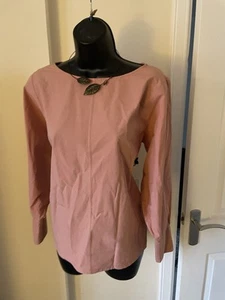 Zara Salmon Pink Blouse Women Size 12 - Picture 1 of 9