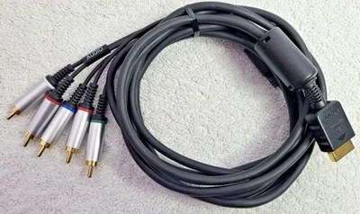 Cavo AV componente Sony PlayStation PS2 PS3 - punta oro originale OEM testato funziona - Immagine 1 di 4