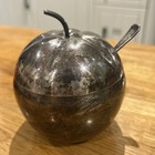 Vintage Yeoman Silver Plate apple jam sauce pot  & spoon