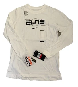 Nike Dri Fit Elite Jugend Grafik Langarm weiß Shirt Größe Large - Bild 1 von 9