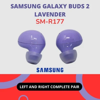 Par completo de repuesto de lavanda derecha e izquierda Samsung Galaxy Buds 2 SM-R177 Foto 1 de 4