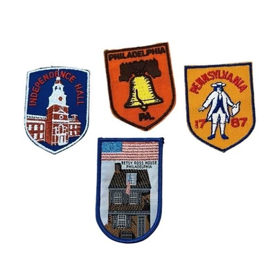 Vintage Lot Of 4 Philadelphia Pennsylvania Embroidered Sew & Iron On Patches - Image 1 of 4