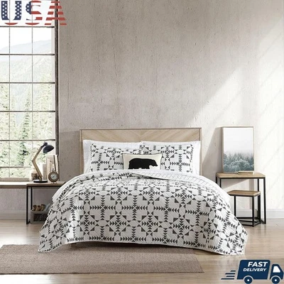 100 Cotton Lightweight Queen Quilt Set W/ Two Standard Shams Machine Washable US - Image 1 of 4