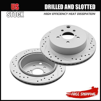 278mm Rear Drilled Disc Brake Rotors Set for Subaru Forester 2014 - 2017 2018 - Image 1 of 4