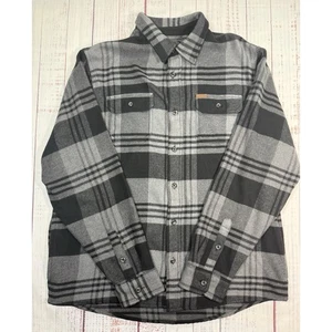 Camisa Chaqueta Orvis Franela Abotonada Para Hombre Talla XL Negra Gris Sarga a Cuadros Trabajo - Imagen 1 de 7