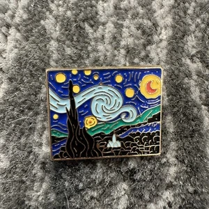 Enamel Pin Starry Night Brooch Van Gogh Lapel Artist Badge Jewelry New - Picture 1 of 4