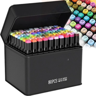 80 Farbe Acrylstifte Marker Set Permanent Pen Für DIY Graffiti Sketch Dual Pen - Bild 1 von 4