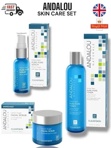 Andalou Age Defying Hautpflege Set Toner, Gesichtspeeling & Porenserum 3er Set Neu - Bild 1 von 5