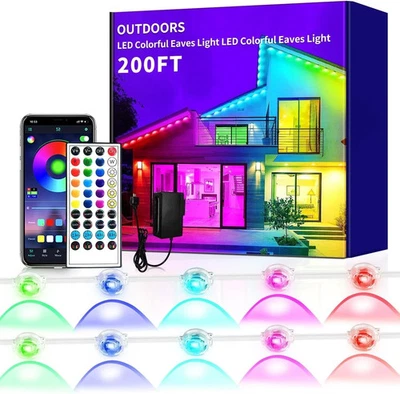 200Ft Permanent Outdoor Lights Pro with App & Remote, RGB Smart Eaves Lights - Image 1 of 4