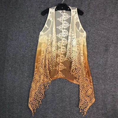 Buckle BKE Cardigan Womens XS Ombre Dip Dye Crochet Lace Vest Bohemian Fairycore - Image 1 of 4