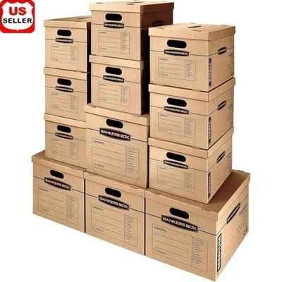 Classic Moving Kit 12 Pack Tape Free Boxes Easy Assembly Strong Handles Durable - Image 1 of 4