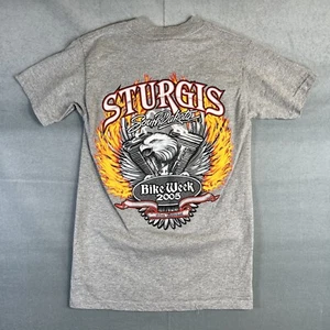 Vintage 2005 Sturgis Bike Week T Shirt Mens XS/S Gray Eagle Flames Gildan - Picture 1 of 6