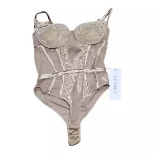 Body tejido Katie Kane para mujer tostado semi transparente sin mangas talla pequeña - Imagen 1 de 3