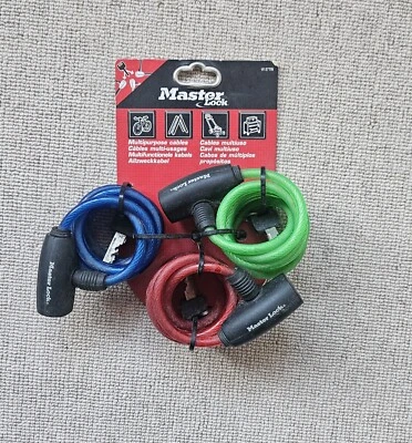 Master Lock Security Key Chains Bicycles Steel Cable - Set of 3 - Image 1 of 2