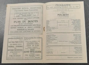 1947 Michael Redgrave Ena Burrill Macbeth Programm Theater Royal Birmingham - Bild 1 von 5