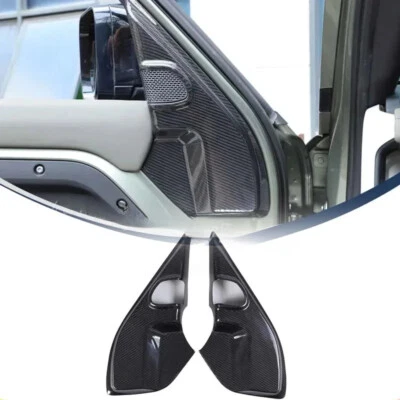 Cubierta de pilar A de puerta delantera de fibra de carbono real para Land Rover Defender 110 2020-24 Foto 1 de 4