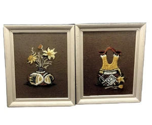 2 jarrones indios de colección Sunset Jiffy Stitchery imágenes arte de pared crewel # 2 divertidos - Imagen 1 de 12